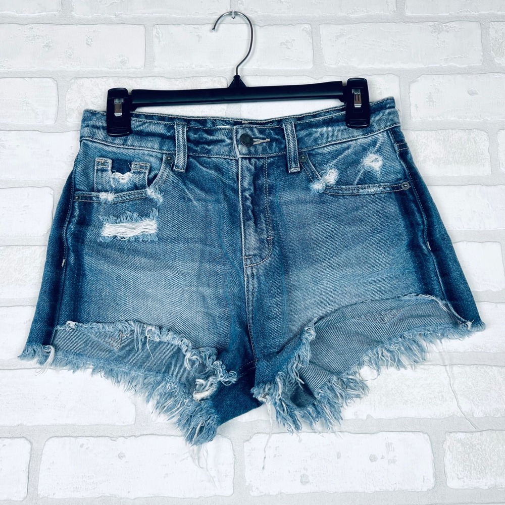 Hidden Jeans Distressed Frayed‎ Denim Shorts Medium Wash HD4308M-M Womens Small
